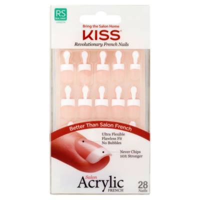 Kiss Salon Acrylic French 28 Nails - ASDA Groceries