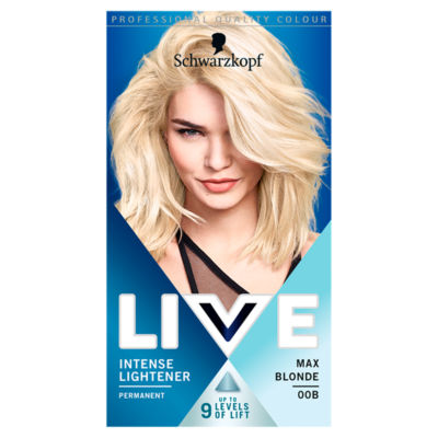 Schwarzkopf Live Permanent Hair Colour Max Blonde 00B - ASDA Groceries