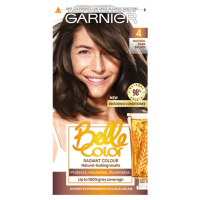 Garnier Belle Color 4 Natural Dark Brown Permanent Hair Dye - ASDA Groceries