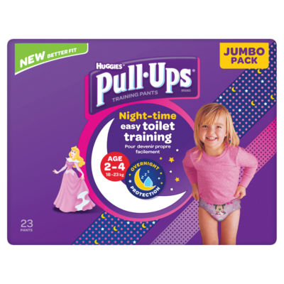 Huggies Pull Ups Night Time Potty Training Pants Girls 2-4 Years - £0 -  Compare Prices