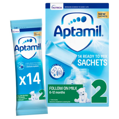 Aptamil 2 Follow On Baby Milk Powder Formula Sachets 6-12 Months - ASDA  Groceries