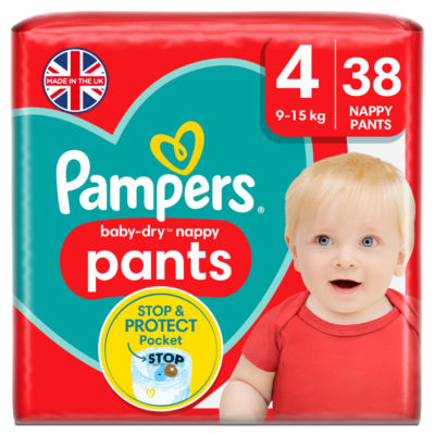 Pampers Baby-Dry Size 4 Nappy Pants Essential Pack - ASDA Groceries