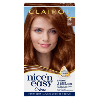Clairol Nice'n Easy Permanent Hair Dye 6RB Light Reddish Brown - ASDA  Groceries