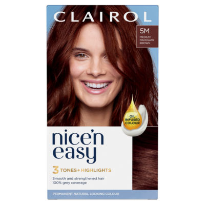 Clairol Nice'n Easy Permanent Hair Dye 5M Medium Mahogany Brown - ASDA  Groceries