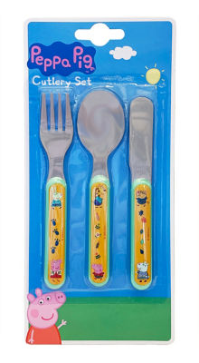 Polar Gear Peppa Pig Cutlery Set di Posate per Bambini Acciaio Inossidabile 