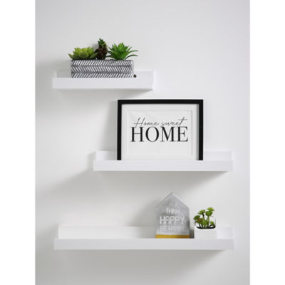 George Home White Floating Picture, Basic White Wall Shelves