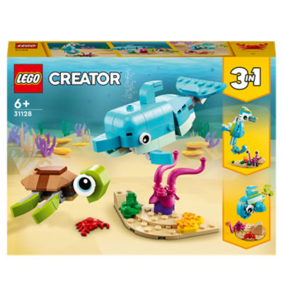 Who Love Imaginative Play LEGO Creator 3in1 Dolphin and Turtle 31128 Building Kit; Features a Baby Dolphin and Baby Sea Turtle; Creative Gift for Kids Aged 6 137 Pieces 