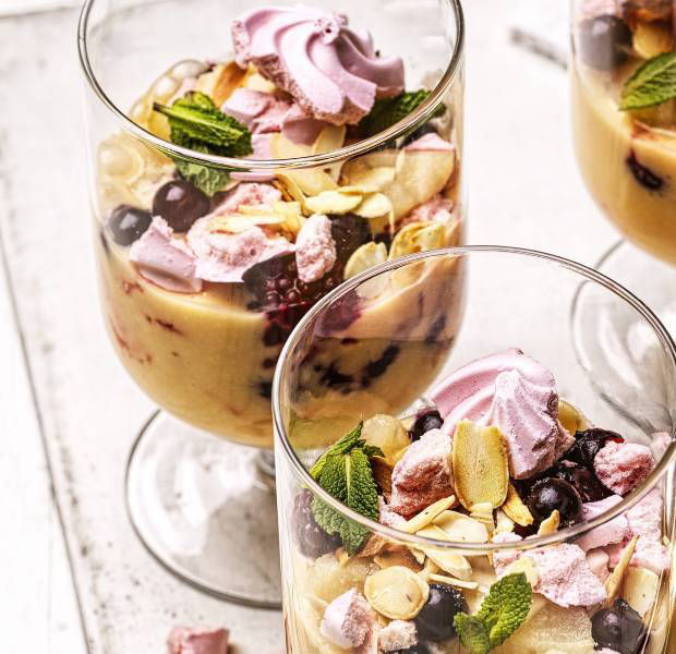 Berry and pear Eton mess