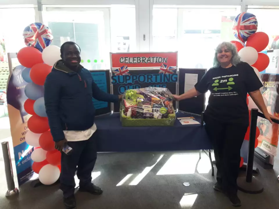 Donation of NHS goodie hamper | Asda Leicester
