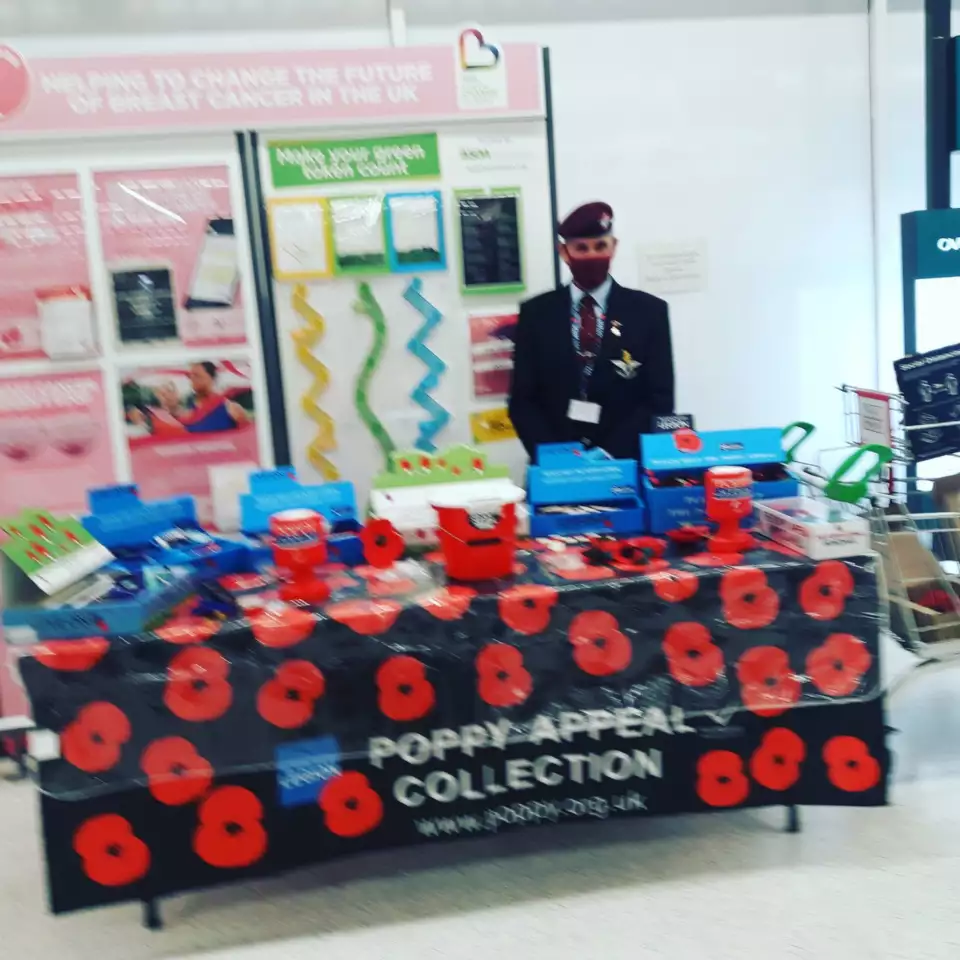 Socially-distanced Poppy Appeal with the paras  | Asda Thornaby
