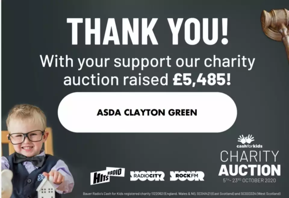 Online auction prize helps to raise £5,485 | Asda Clayton Green