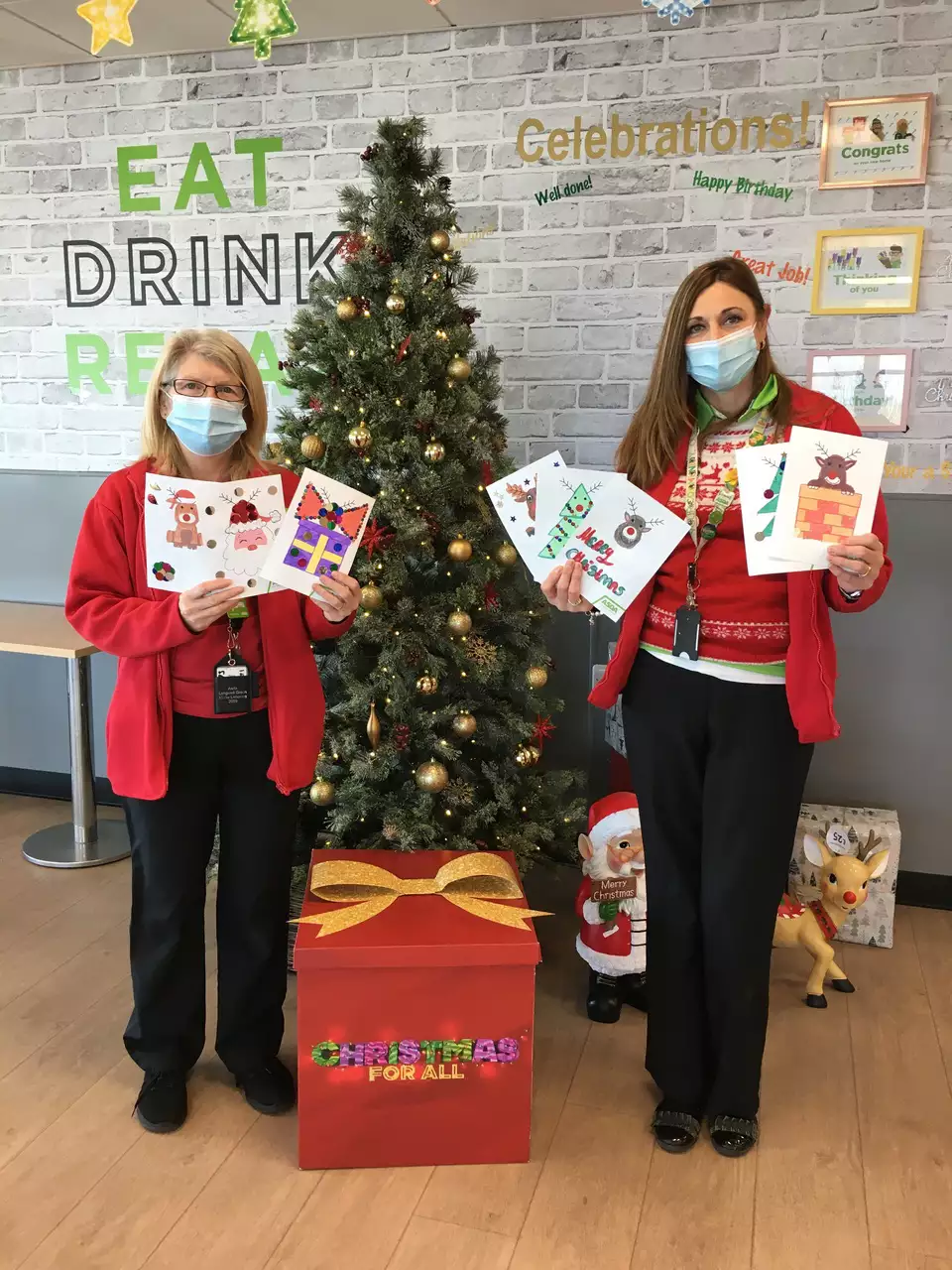 Christmas cards made by the children at Parkwall Primary school for the Elderley care homes  | Asda Longwell Green