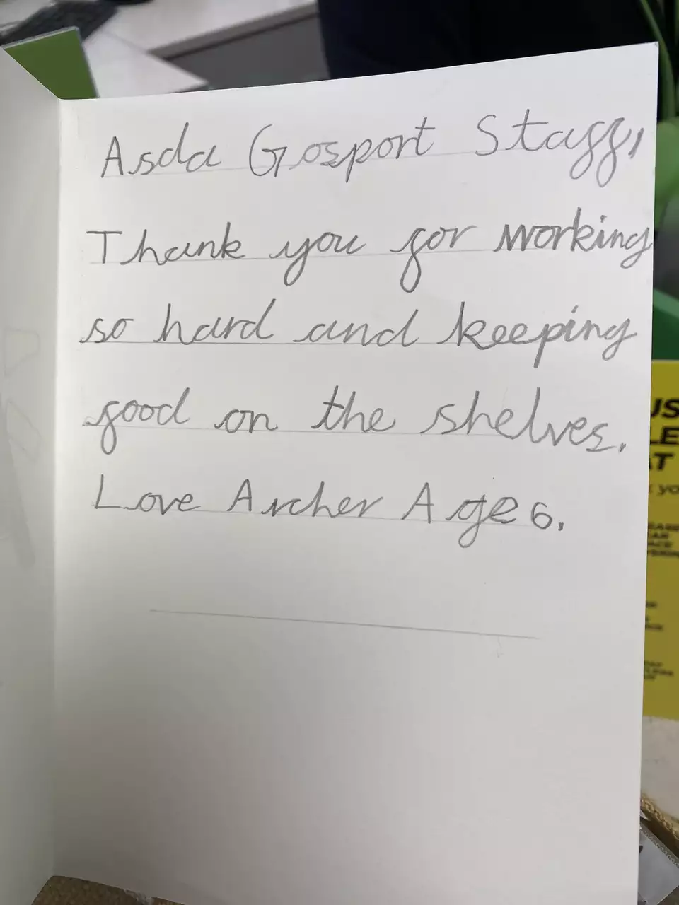 A little thanks goes a long way.  | Asda Gosport
