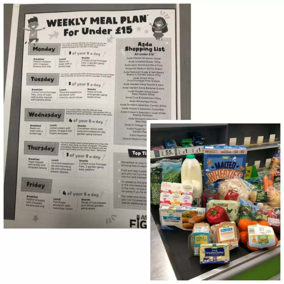 Weekly Meal Plan for under £15 | Asda Hartlepool