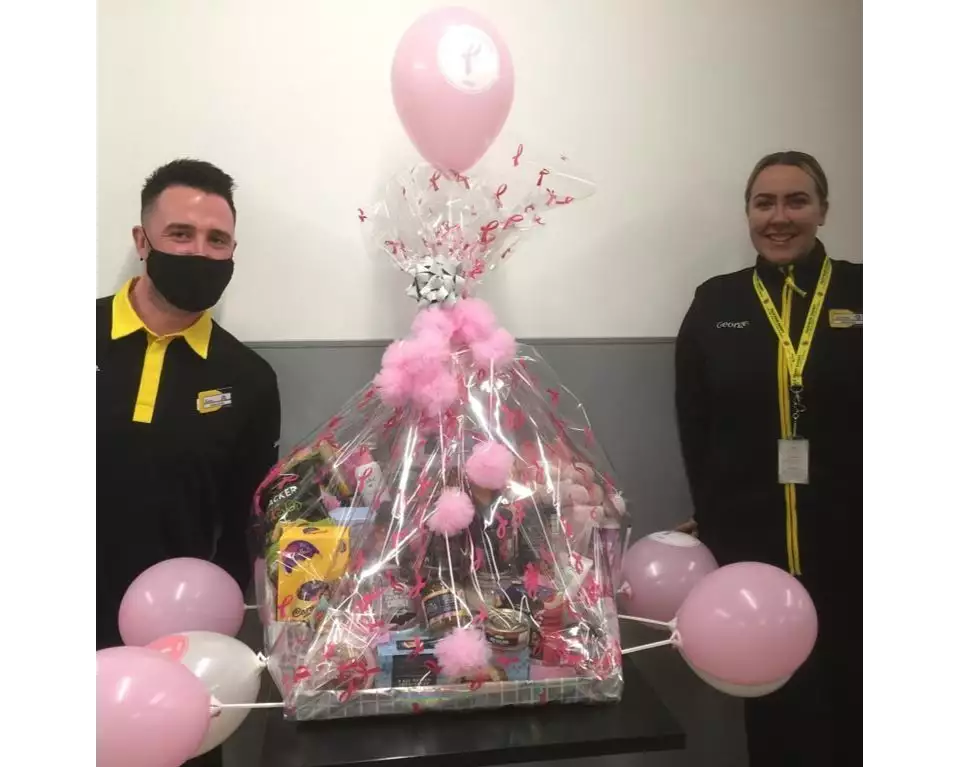 Tickled pink raffle hamper with our gorgeous George colleagues.  | Asda Dundee West