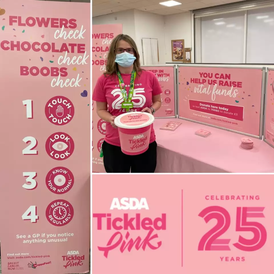 Tickled Pink support | Asda St Austell