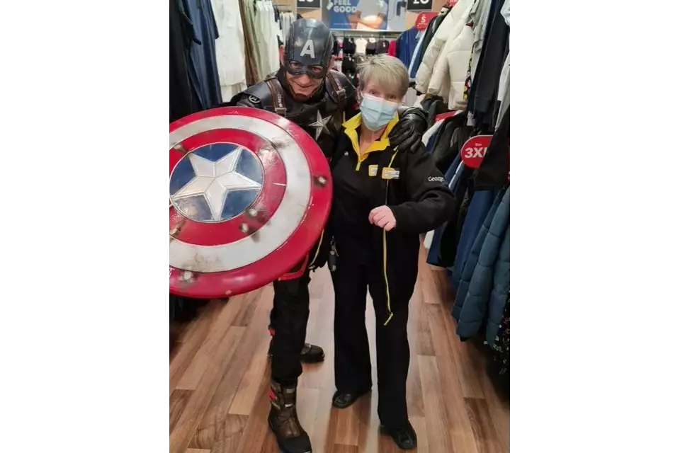 Captain America shops at Asda Grantham | Asda Grantham
