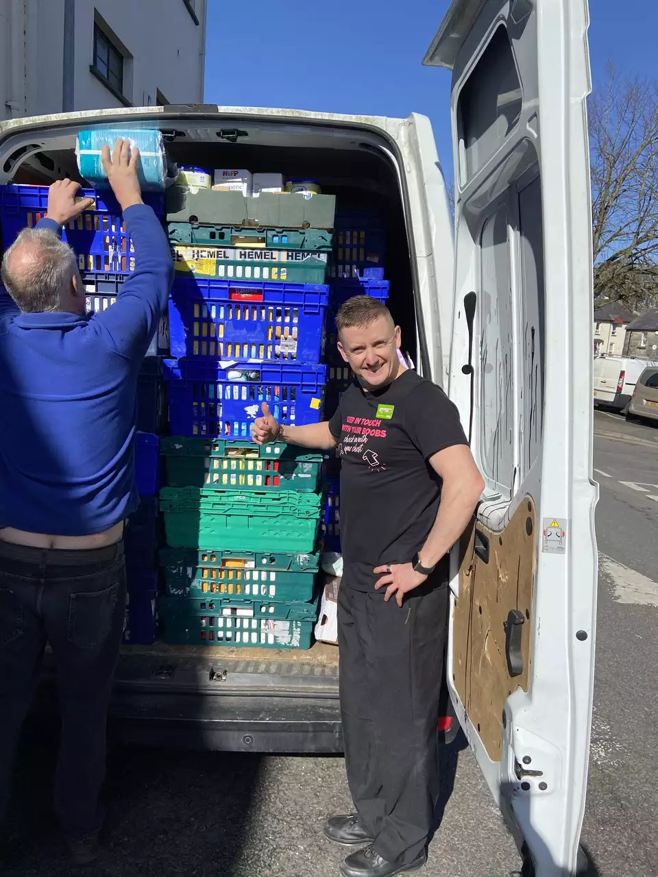 Helping fill vans at the foodbank for ukraine aid | Asda Enniskillen