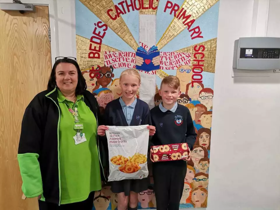 St Bede's Primary School donation | Asda Clayton Green