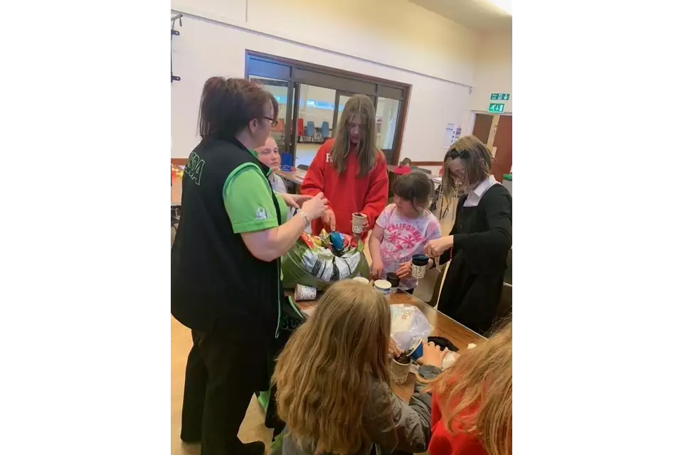 Making cress heads with the kids club | Asda St Leonards