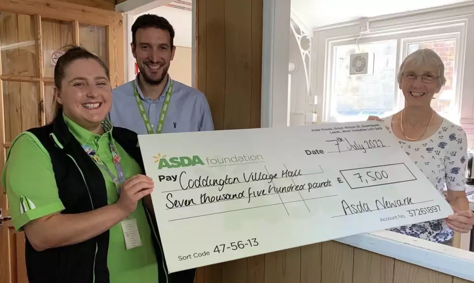 £7,500 Asda Foundation grant for Coddington Village Hall | Asda Newark