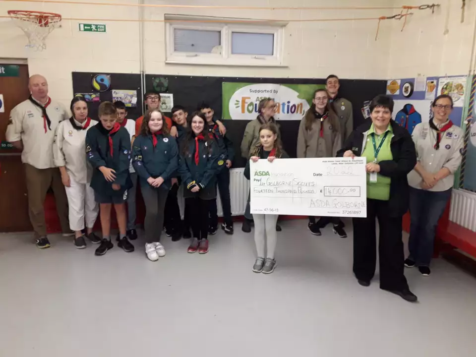 £14,000 grant for 1st Golborne Scout Group | Asda Golborne