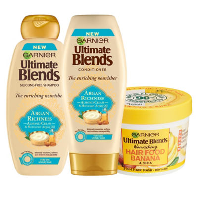 Garnier Ultimate Blends Argan Oil & Almond Cream Shampoo, Conditioner & Hair  Mask - ASDA Groceries