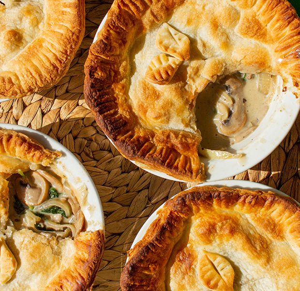 Beat the Budget's Creamy Miso Mushroom & Spinach Pie