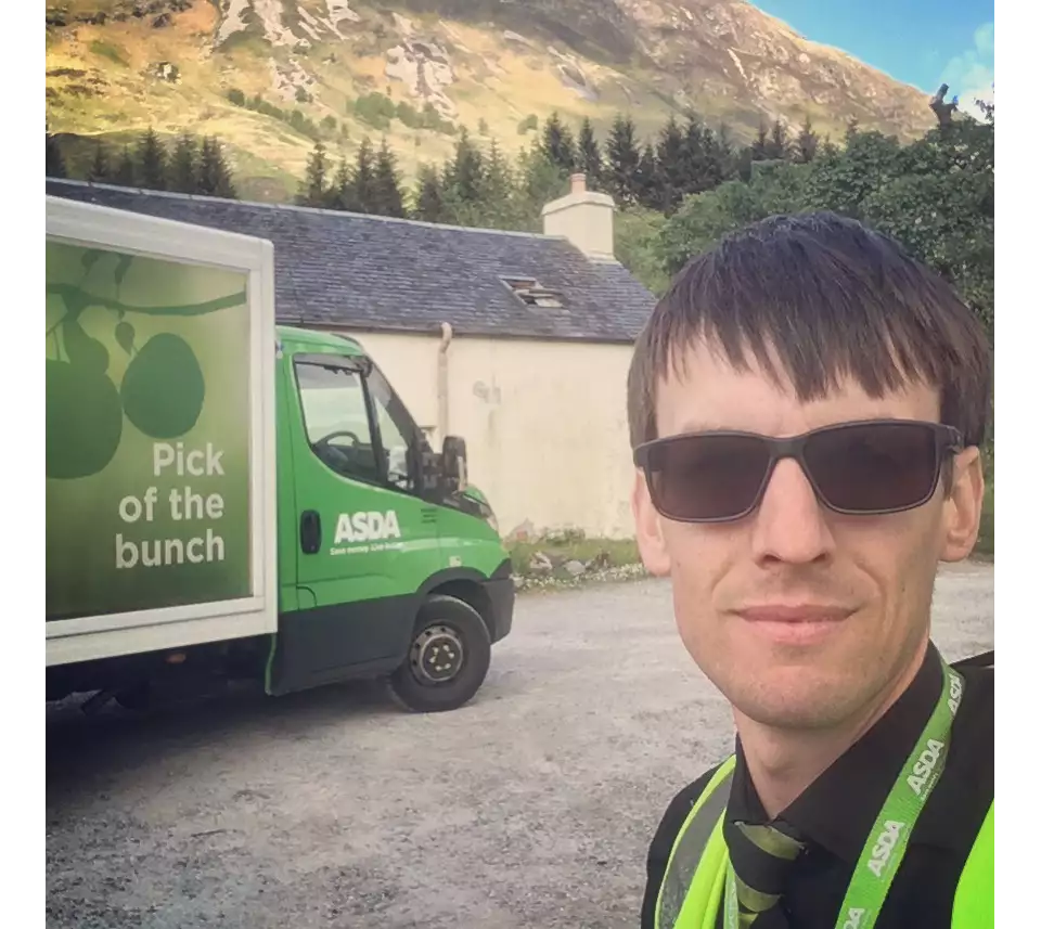 Asda Inverness driver Ash delivering to a youth hostel