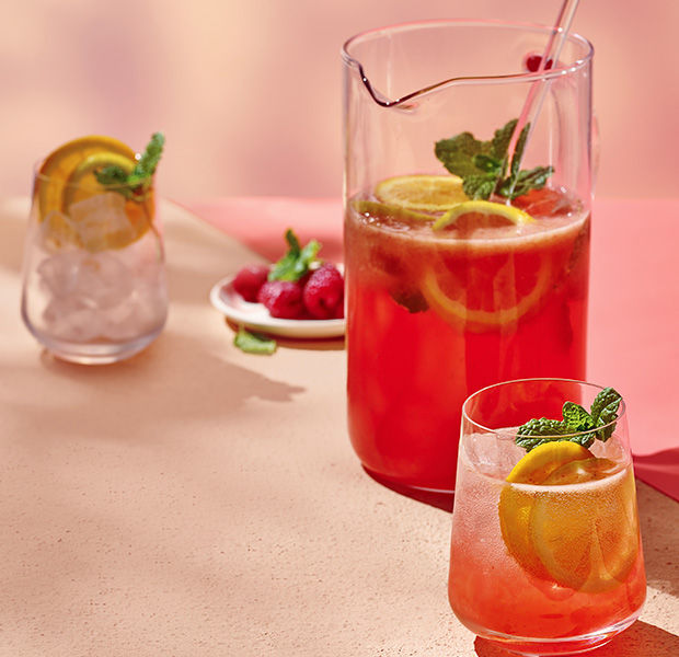 Raspberry and rosé punch