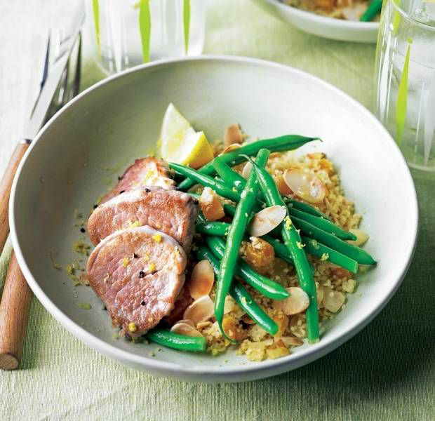 Pork with nutty couscous