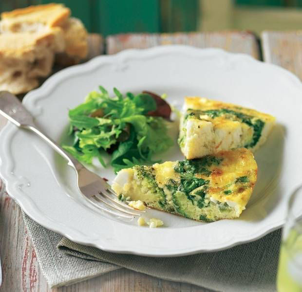 Spinach, broccoli & feta cheese omelette