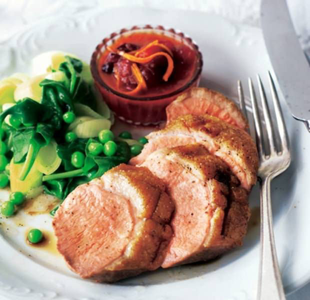 Duck breasts with fruity clementine & cranberry sauce