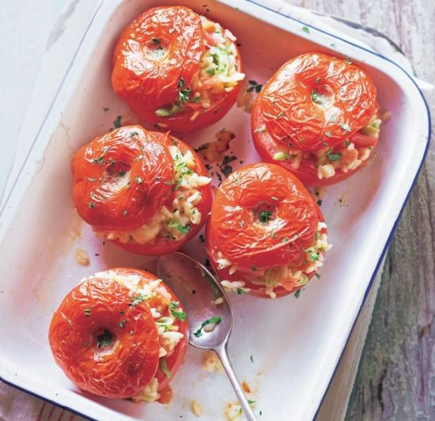 Risotto-stuffed tomatoes