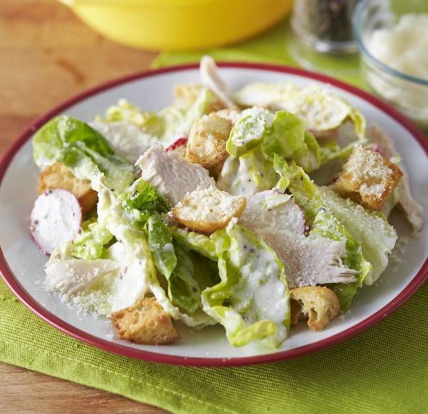 Caesar salad with ranch dressing