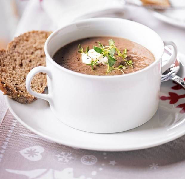 Mushroom and chestnut soup