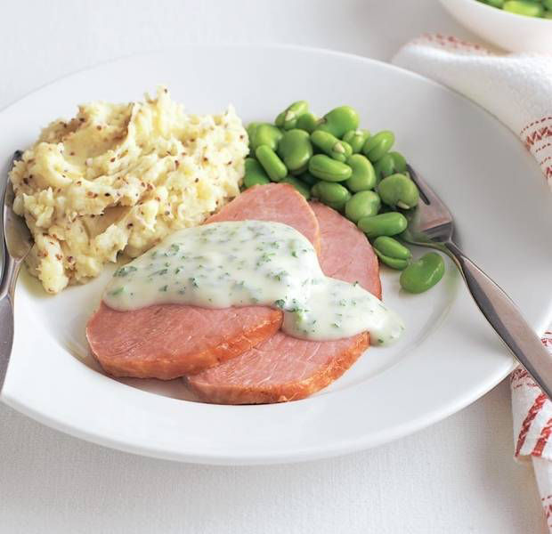 Gammon with parsley sauce