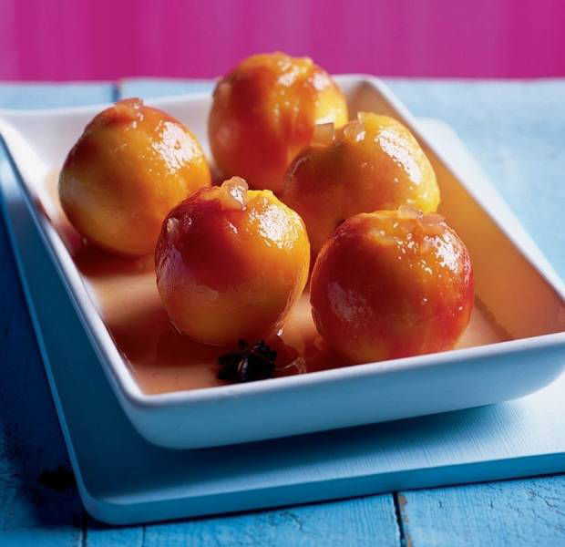 Spiced poached nectarines
