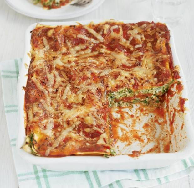 Cheese and spinach lasagne