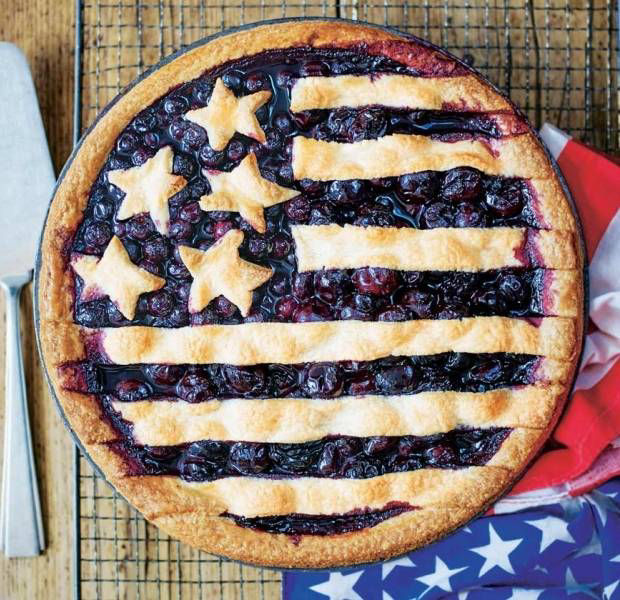 Stars 'n' Stripes cherry and blueberry pie