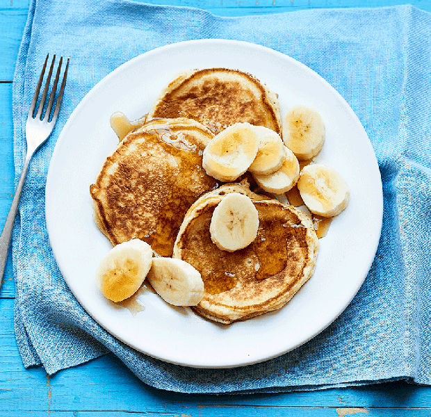 Dairy-free poppy seed and banana pancakes