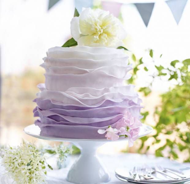 Lilac ombre wedding cake