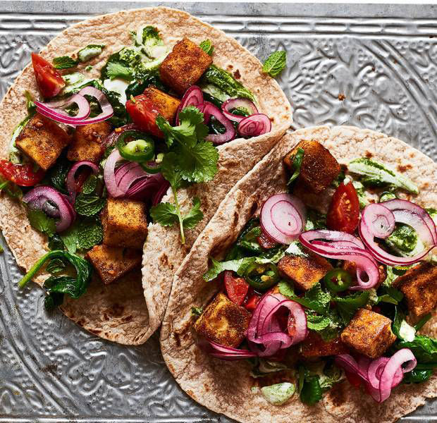Spicy and sweet paneer wrap