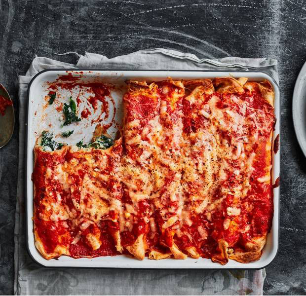Spinach and ricotta pancake cannelloni