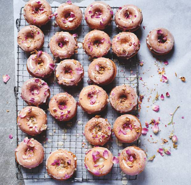 Lemon & rose doughnuts