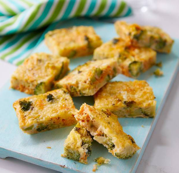 Broccoli and cheese frittata bars