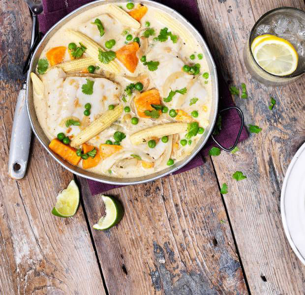 Cod and sweet potato Thai curry