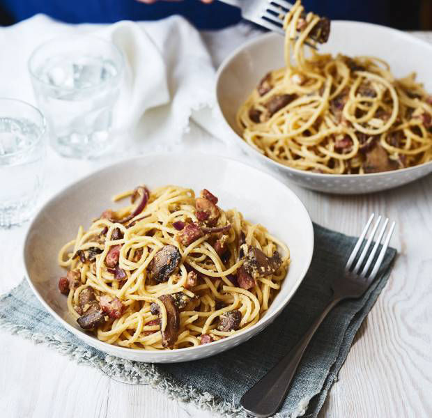 Easy carbonara for two