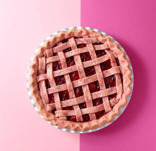Pink fruit pie
