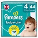 Pampers Baby-Dry Size 4 Nappies Essential Pack 44pk
